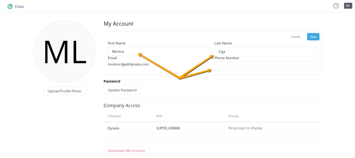 My Account Update Personal Information