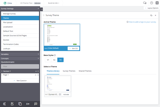 Accessing the Theme Editor
