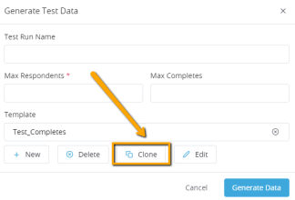 Cloning a Test Data Template
