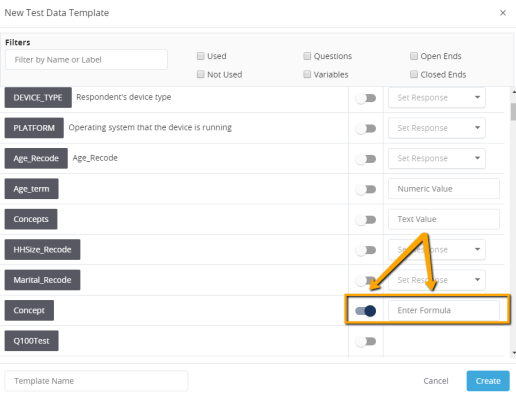 Creating a Test Data Template