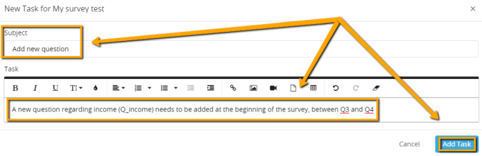 Adding a Task