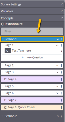 Section Setting Overview